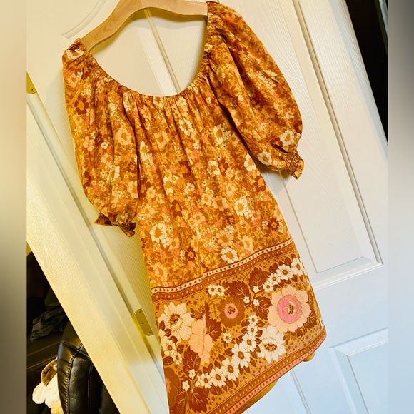 EUC Spell & the Gypsy Collective Peach Anne Tunic Mini Dress - Picture 12 of 16